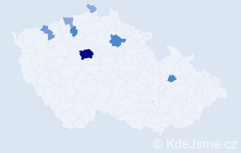 Příjmení: 'Pankrác', počet výskytů 19 v celé ČR