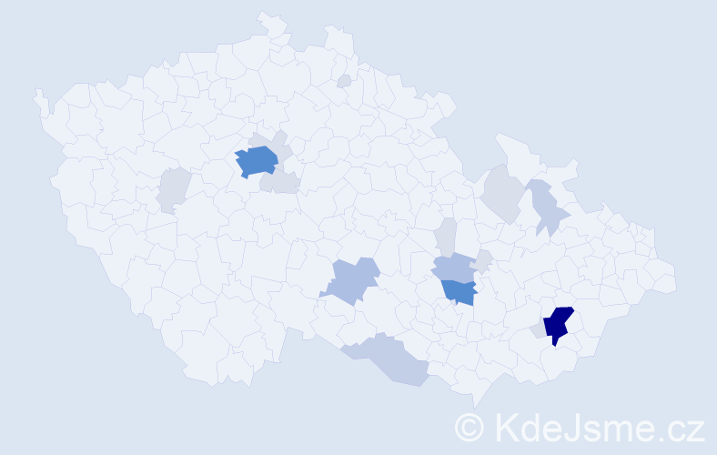 Příjmení: 'Ušelová', počet výskytů 60 v celé ČR