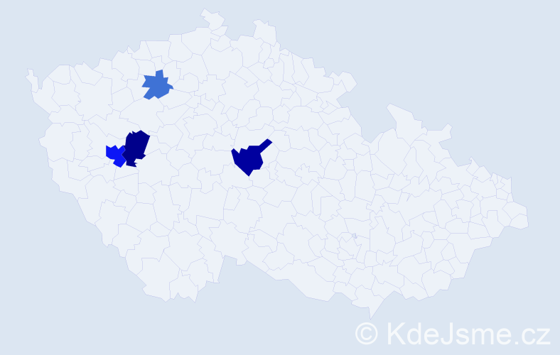 Příjmení: 'Klér', počet výskytů 9 v celé ČR