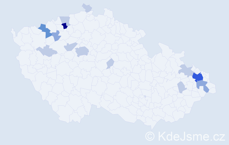 Příjmení: 'Karchňaková', počet výskytů 32 v celé ČR