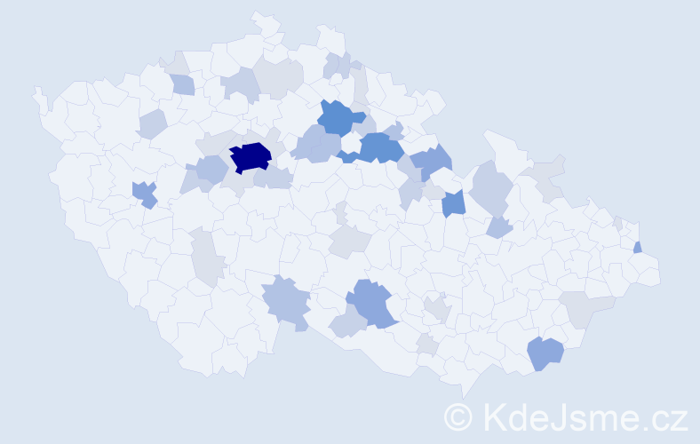 Příjmení: 'Kutnarová', počet výskytů 131 v celé ČR