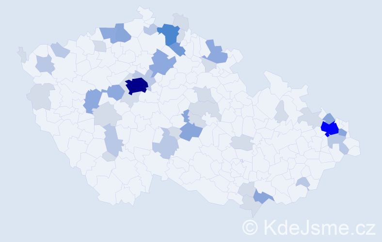 Příjmení: 'Tomová', počet výskytů 116 v celé ČR