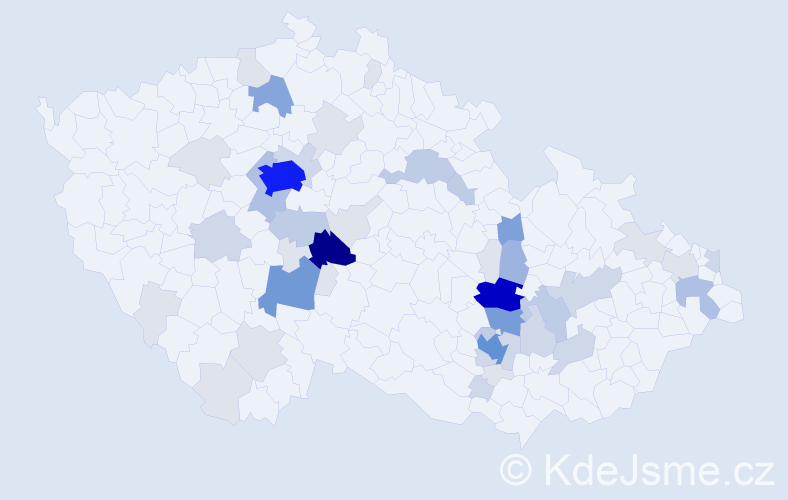 Příjmení: 'Kupsová', počet výskytů 183 v celé ČR