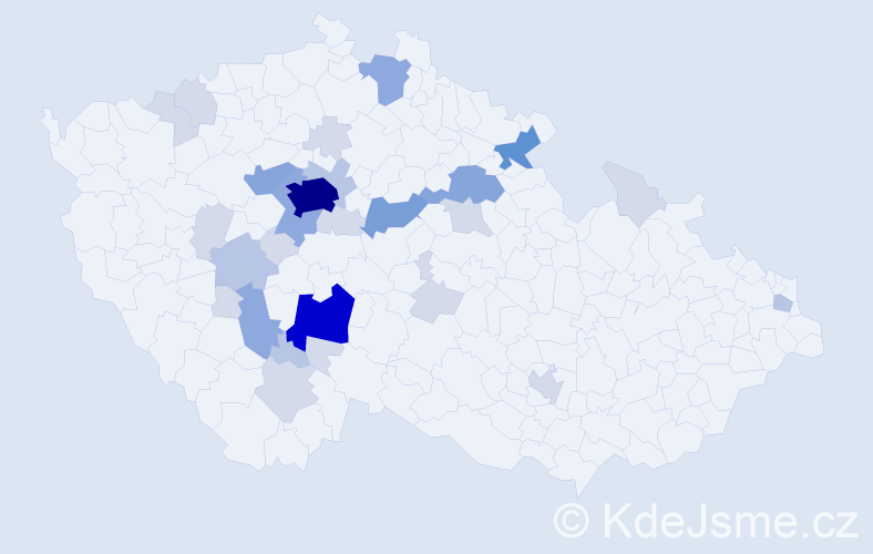 Příjmení: 'Hašplová', počet výskytů 82 v celé ČR