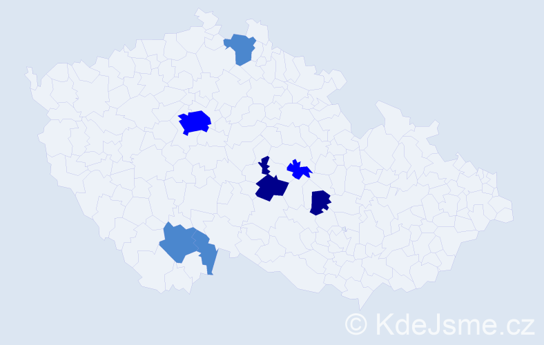 Příjmení: 'Hitzgerová', počet výskytů 13 v celé ČR