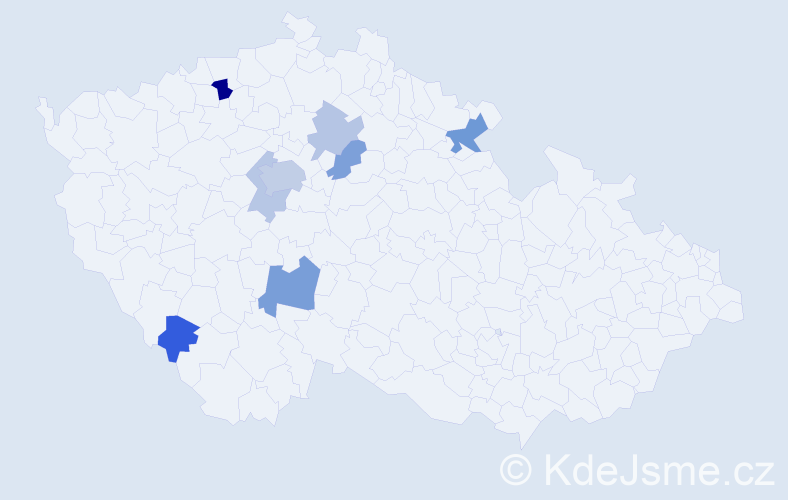 Příjmení: 'Merbs', počet výskytů 16 v celé ČR