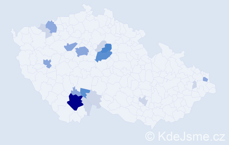 Příjmení: 'Vosejpka', počet výskytů 54 v celé ČR