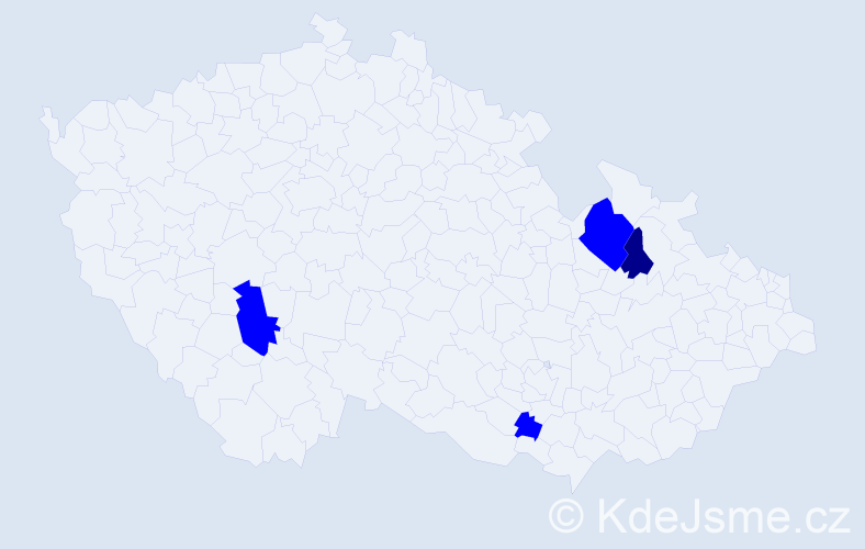 Příjmení: 'Hlavienková', počet výskytů 5 v celé ČR