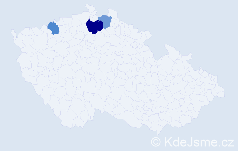 Příjmení: 'Bányiová', počet výskytů 4 v celé ČR