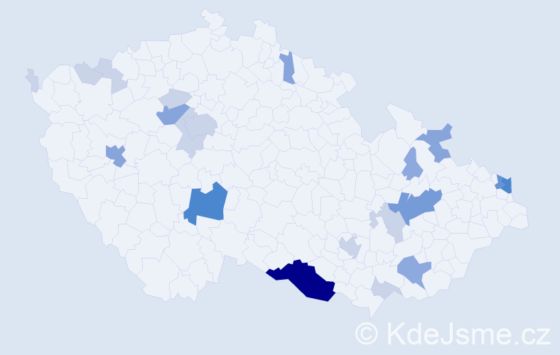 Příjmení: 'Spišiaková', počet výskytů 59 v celé ČR