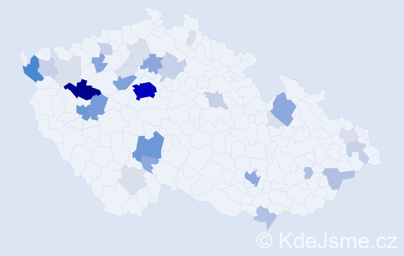 Příjmení: 'Holota', počet výskytů 133 v celé ČR