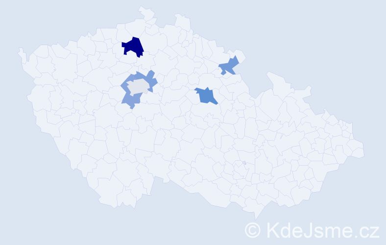 Příjmení: 'Krehan', počet výskytů 9 v celé ČR