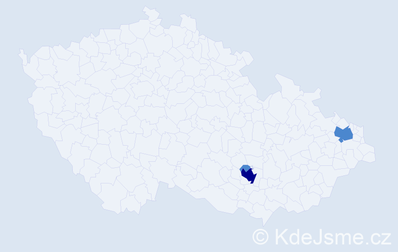 Příjmení: 'Bulhartová', počet výskytů 8 v celé ČR