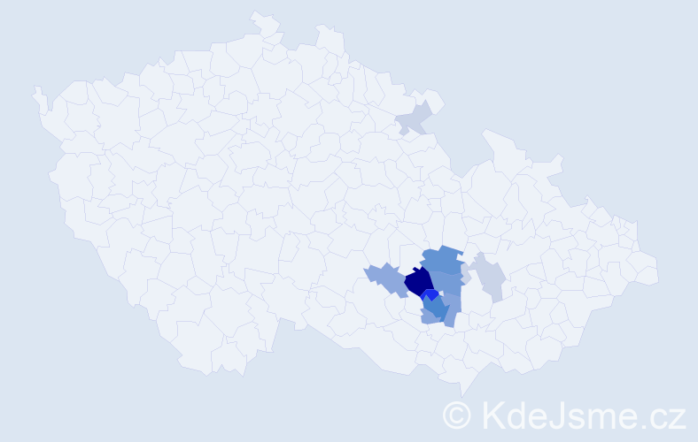 Příjmení: 'Kytner', počet výskytů 44 v celé ČR