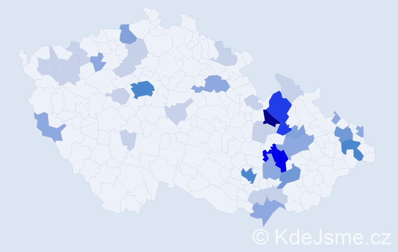 Příjmení: 'Mauler', počet výskytů 104 v celé ČR