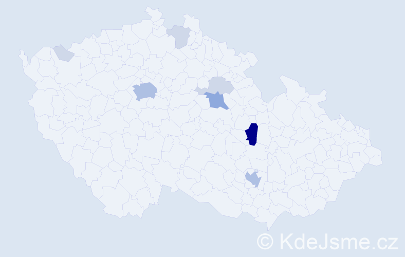 Příjmení: 'Klemša', počet výskytů 25 v celé ČR