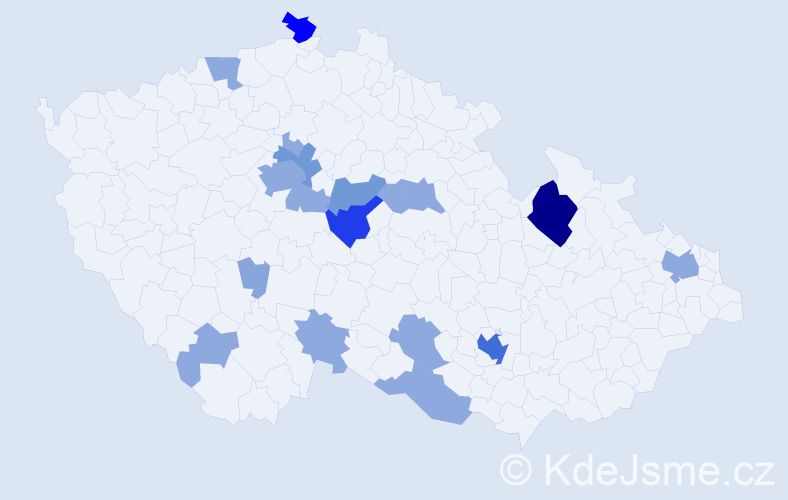 Příjmení: 'Maksová', počet výskytů 46 v celé ČR