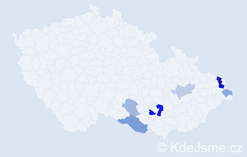 Příjmení: 'Lysoň', počet výskytů 21 v celé ČR