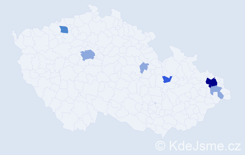Příjmení: 'Kocembová', počet výskytů 13 v celé ČR
