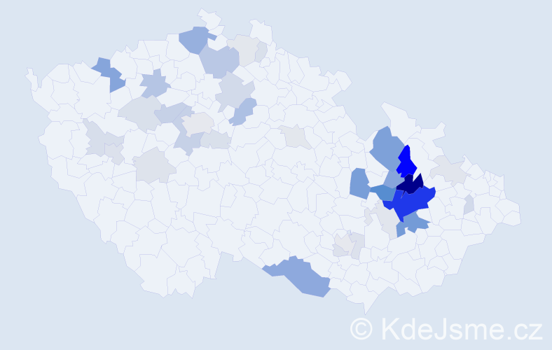Příjmení: 'Lounová', počet výskytů 119 v celé ČR