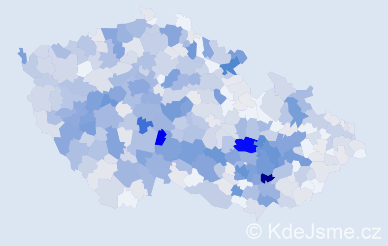 Příjmení: 'Vlach', počet výskytů 2633 v celé ČR