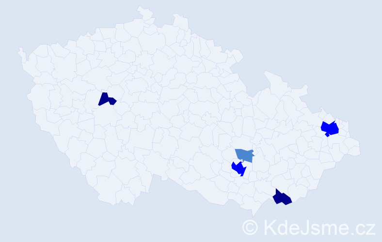 Příjmení: 'Iláš', počet výskytů 11 v celé ČR