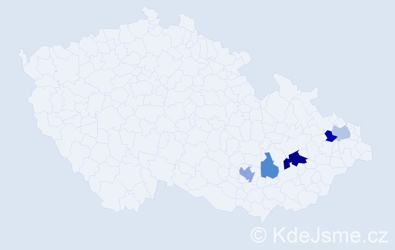 Příjmení: 'Závala', počet výskytů 8 v celé ČR