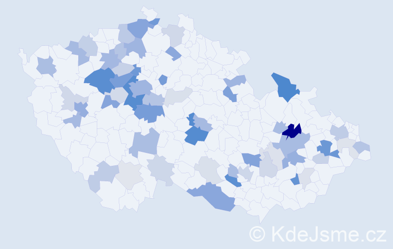 Příjmení: 'Kotouč', počet výskytů 195 v celé ČR