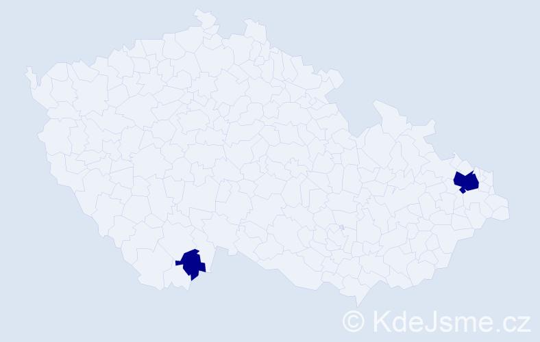 Příjmení: 'Kudlač', počet výskytů 2 v celé ČR