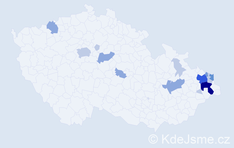 Příjmení: 'Šimoňák', počet výskytů 37 v celé ČR
