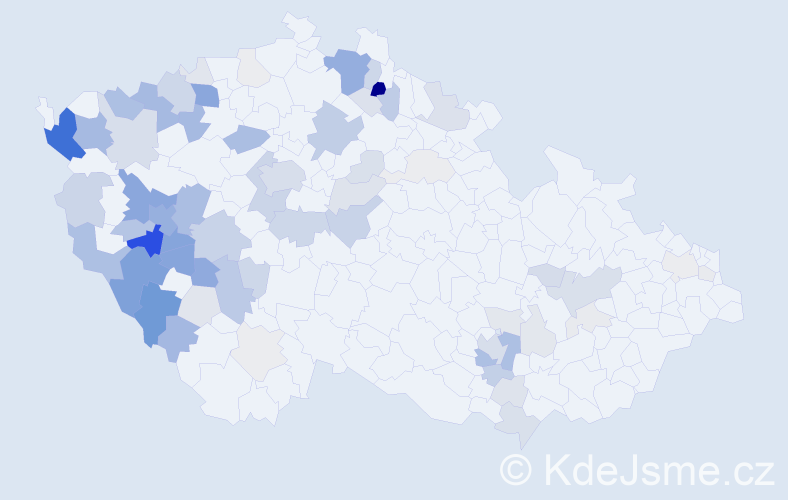 Příjmení: 'Vozka', počet výskytů 255 v celé ČR