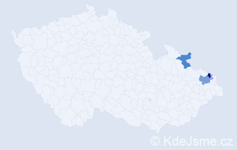 Příjmení: 'Welna', počet výskytů 13 v celé ČR
