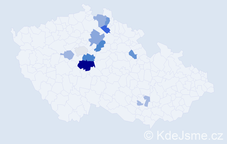 Příjmení: 'Kudibal', počet výskytů 24 v celé ČR