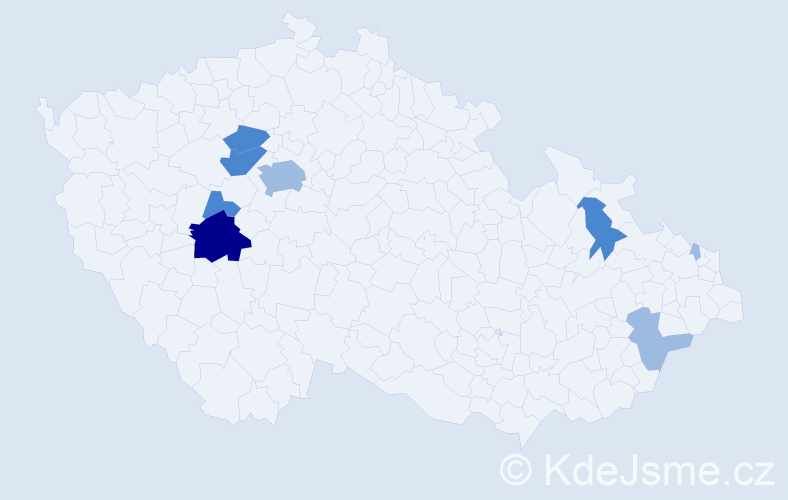 Příjmení: 'Sábel', počet výskytů 16 v celé ČR