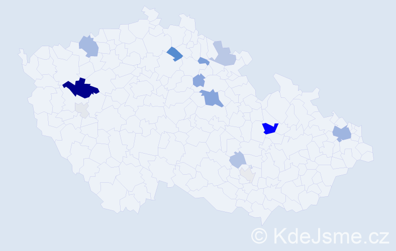 Příjmení: 'Pavuk', počet výskytů 37 v celé ČR
