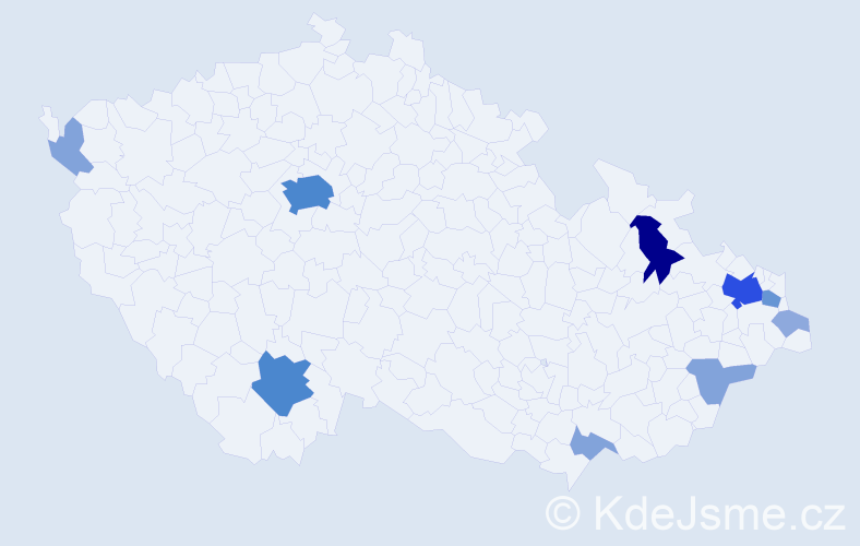Příjmení: 'Višvaderová', počet výskytů 31 v celé ČR