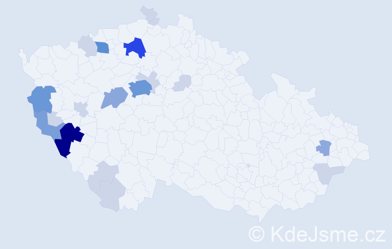 Příjmení: 'Pangerl', počet výskytů 61 v celé ČR