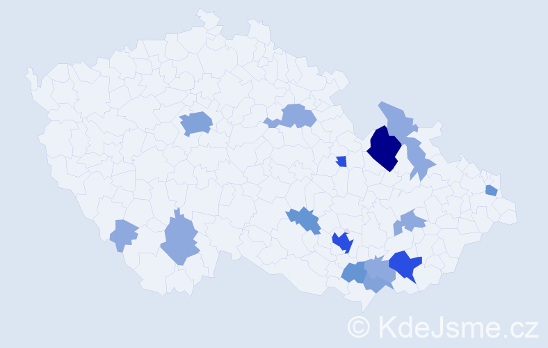 Příjmení: 'Dycha', počet výskytů 44 v celé ČR