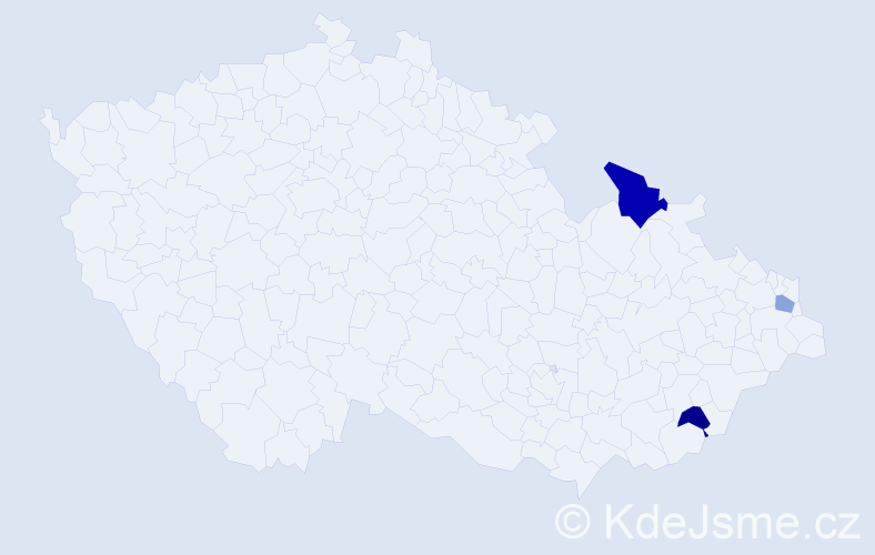 Příjmení: 'Zajic', počet výskytů 4 v celé ČR