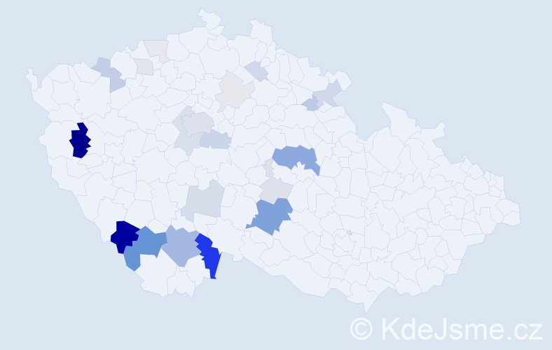 Příjmení: 'Kubašta', počet výskytů 85 v celé ČR