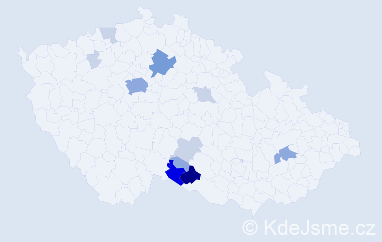 Příjmení: 'Leitkepová', počet výskytů 38 v celé ČR