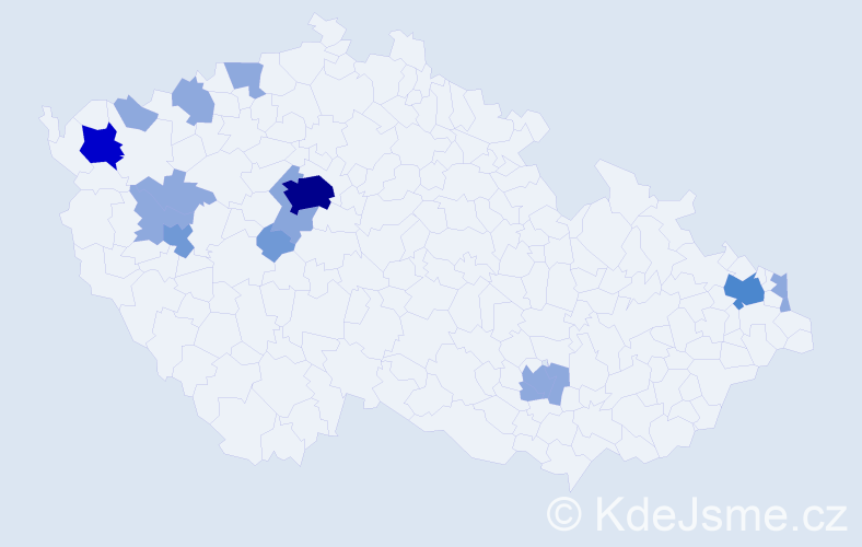 Příjmení: 'Pittermannová', počet výskytů 38 v celé ČR