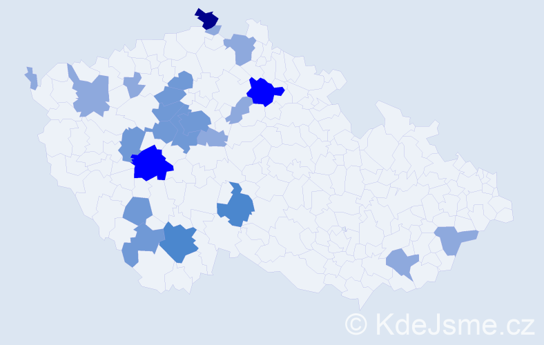 Příjmení: 'Mäsiarová', počet výskytů 47 v celé ČR
