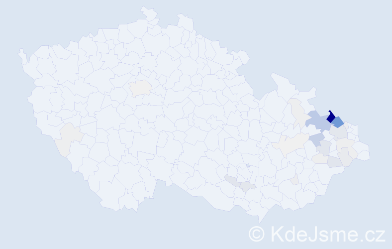 Příjmení: 'Vilášková', počet výskytů 158 v celé ČR