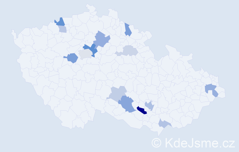 Příjmení: 'Duran', počet výskytů 29 v celé ČR