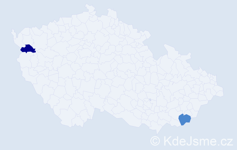 Příjmení: 'Mulko', počet výskytů 9 v celé ČR