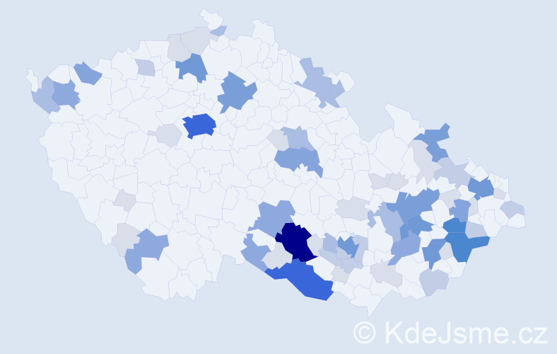 Příjmení: 'Hambálek', počet výskytů 208 v celé ČR