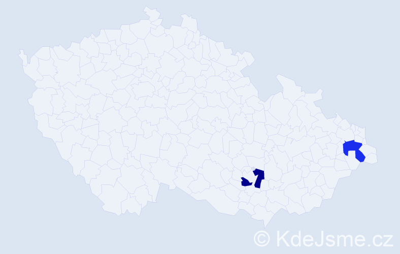 Příjmení: 'Mavrevová', počet výskytů 4 v celé ČR