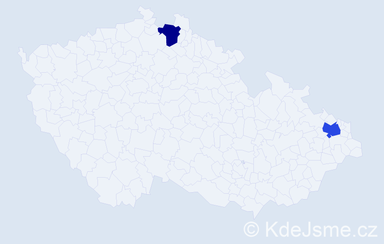 Příjmení: 'Kačani', počet výskytů 9 v celé ČR