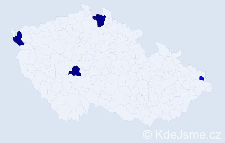 Příjmení: 'Domian', počet výskytů 7 v celé ČR
